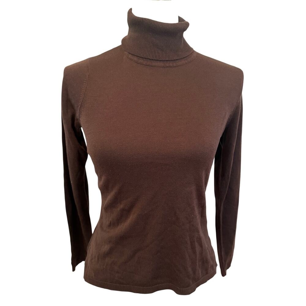 August Silk Chocolate Brown Turtleneck Sweater